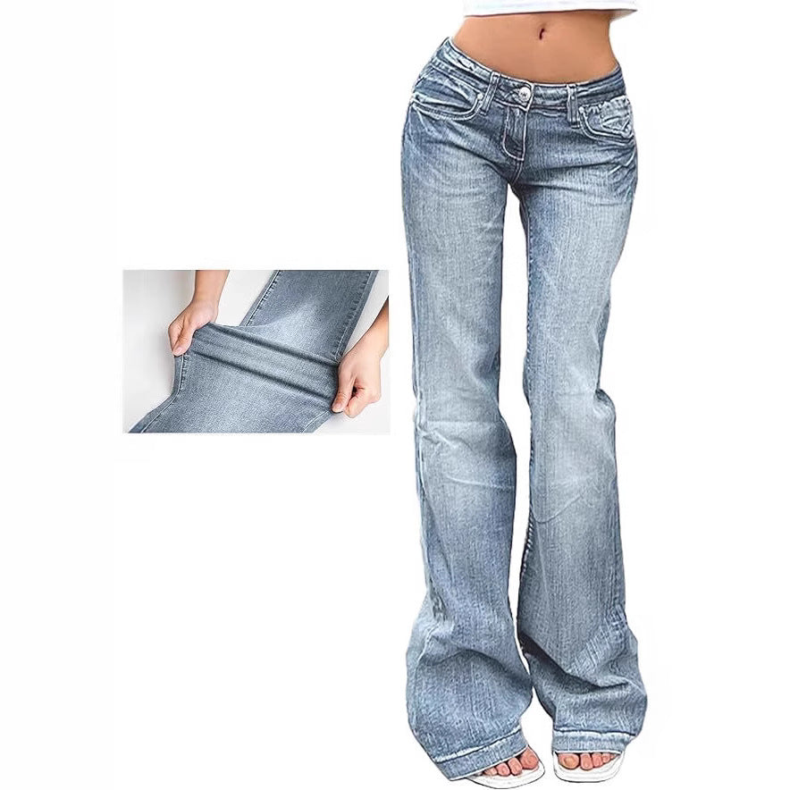 Dame Bootcut-jeans med fleksibel passform og høy midje Skjora