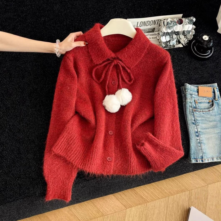 Kvinnenes lekne cardigan med stor krage Skjora
