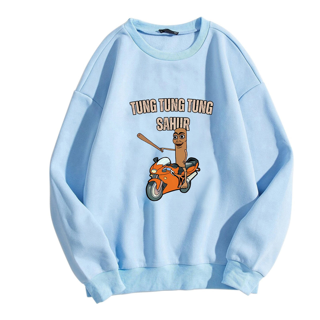 Damer avslappet sweatshirt med morsom grafisk design Skjora