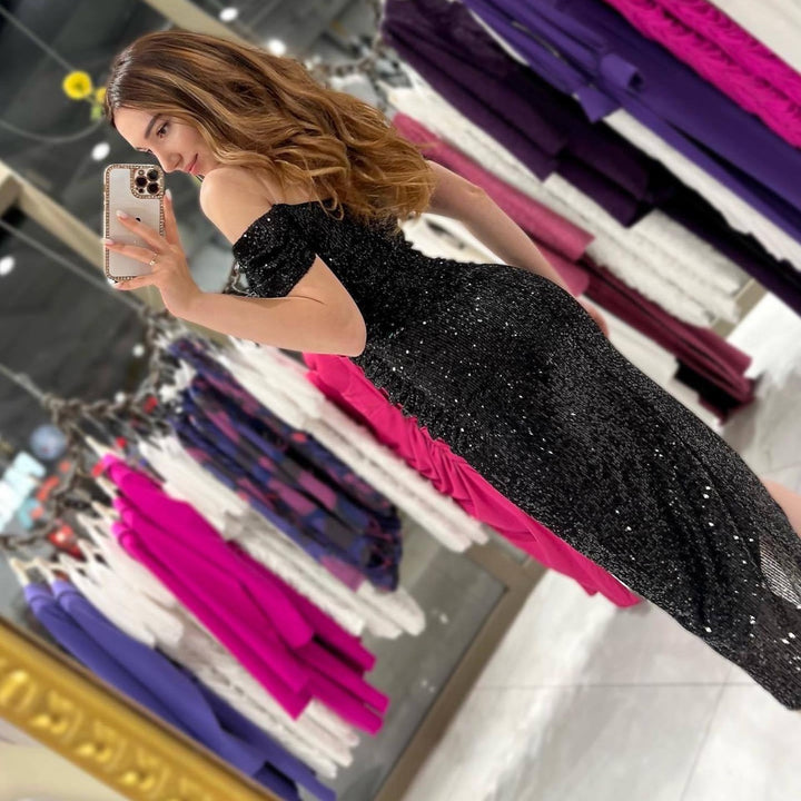 Damer Glamorous Aftenkjole med glitrende paljettdekor Skjora