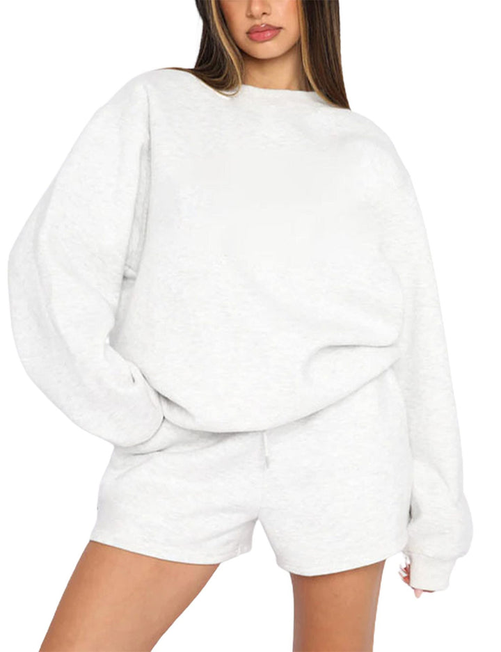 Kvinners casual genser og shorts sett Skjora