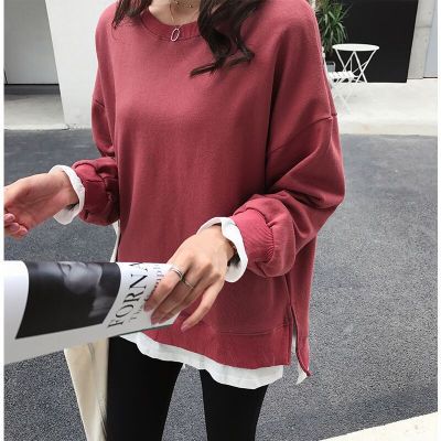 Kvinne Casual Sweatshirt med Løs Passform og Moderne Detaljer