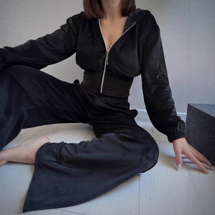 Kvinnors sportiga sweatjacka med hög krage Skjora