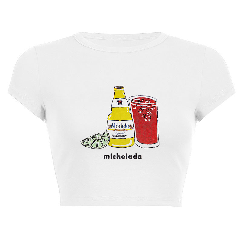 Dame Tanktop med leken gastronomi-motiv Skjora