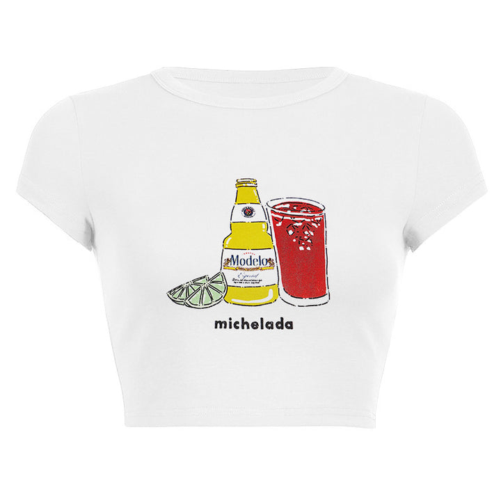 Dame Tanktop med leken gastronomi-motiv Skjora