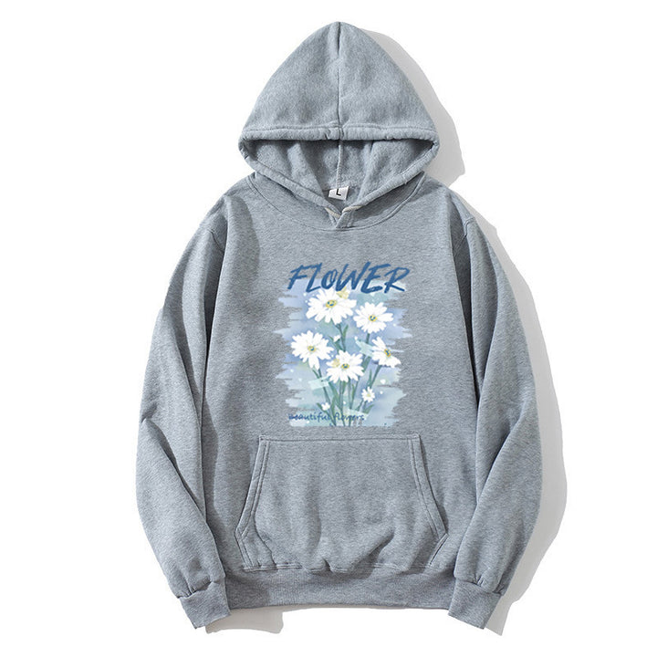 Dame hettegenser med blomster grafisk trykk Skjora