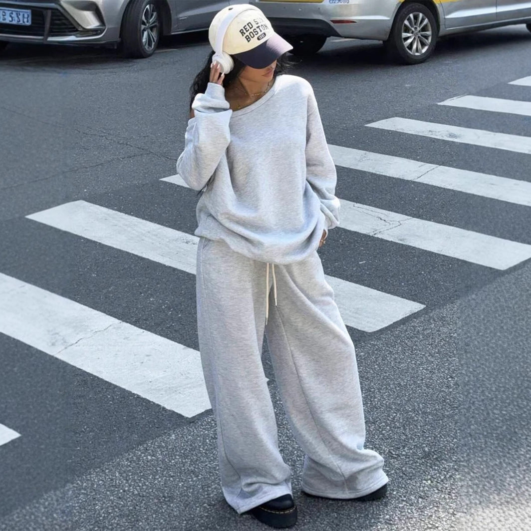 Women's Comfortable Oversized Sweatpants and Casual Sweater Heidi Fashion