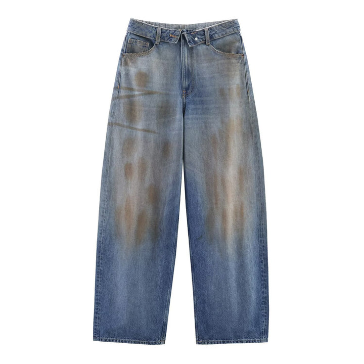 Damer høy kvalitets Destroyed jeans i avslappet baggy-stil med moderne detaljer Skjora