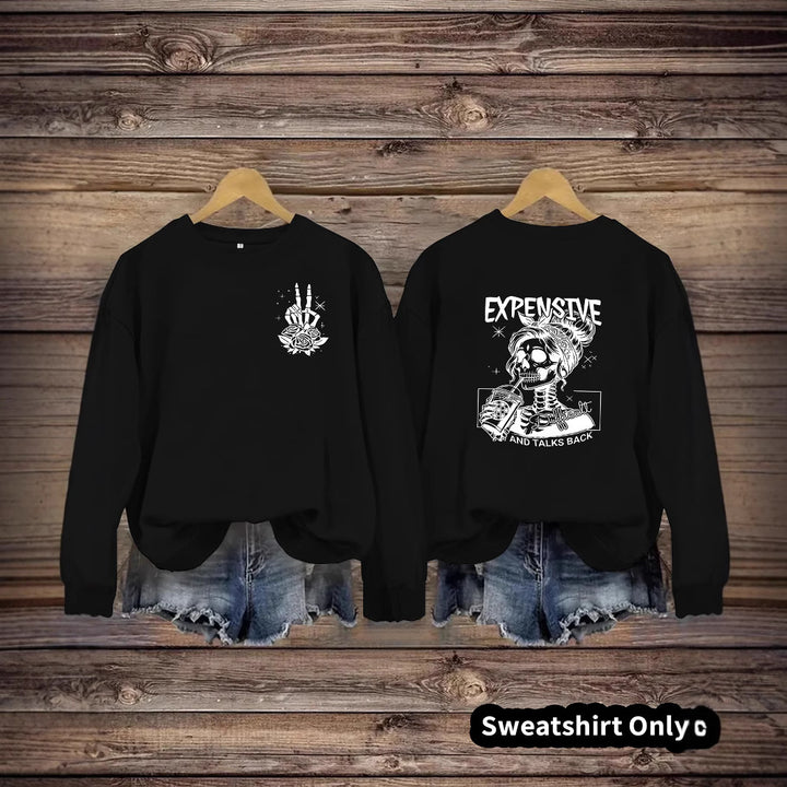 Dame sweatshirt med kreativt design og avslappet passform Skjora