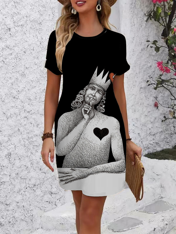 Damen T-Shirt Kleid mit floralem Design und bequemem Schnitt Skjora