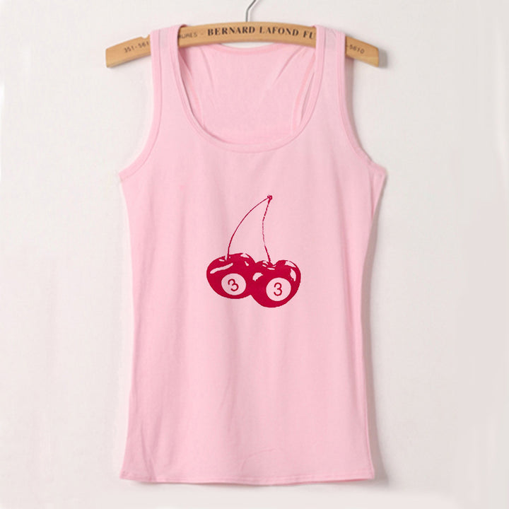 Dame ermeløs camisole med fruktig motiv Skjora