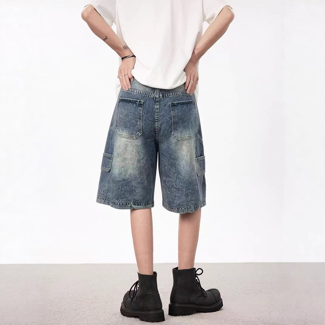 Dame casual denimshorts med høy midje og bred passform Skjora