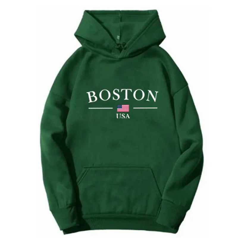 Damehette med hette med Boston-trykk Skjora