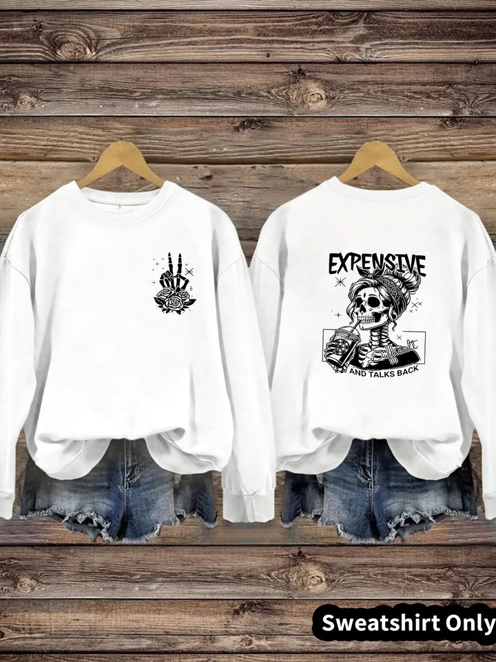 Dame sweatshirt med kreativt design og avslappet passform Skjora