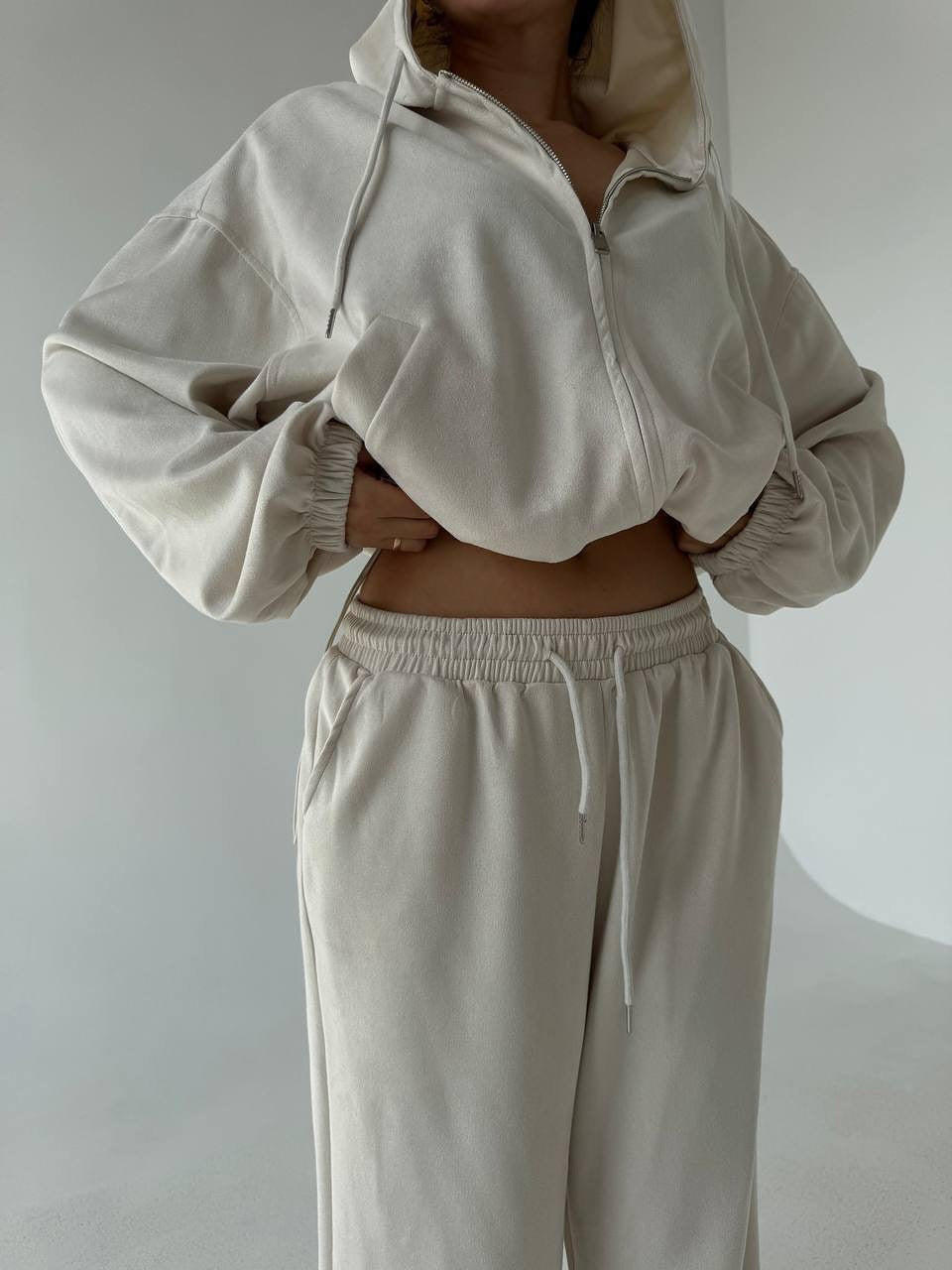 Dame casual fleece genser og joggebukse sett Skjora