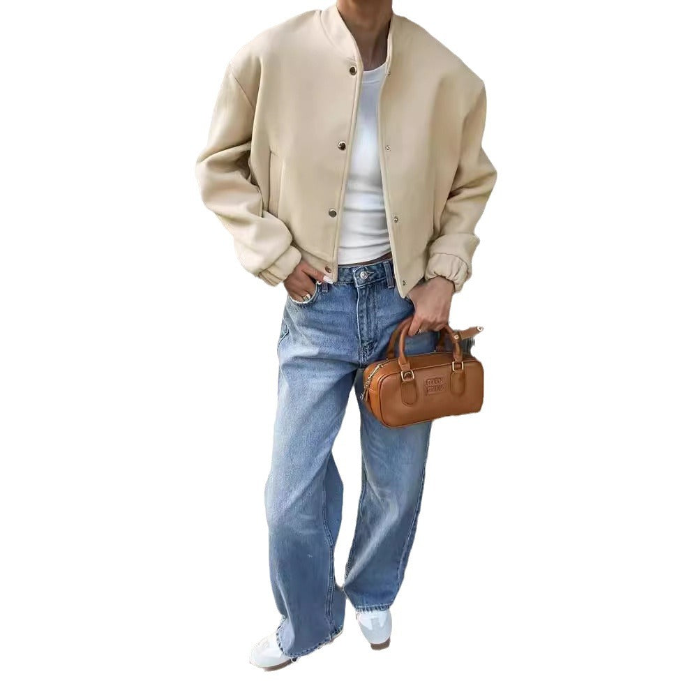 Dame casual faux lærjakke med stilfull glidelås og elegante mansjetter Skjora