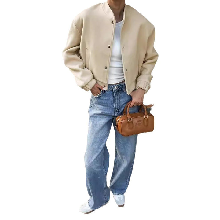 Dame casual faux lærjakke med stilfull glidelås og elegante mansjetter Skjora