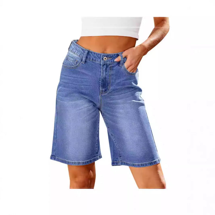 Dame denim-shorts med avslappet snitt og avslappede detaljer Skjora