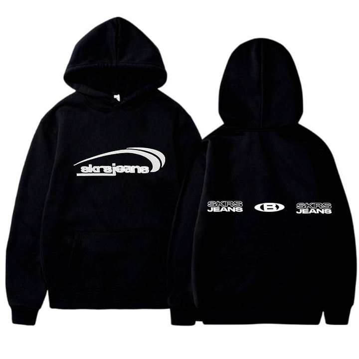 Women's hoodie with modern logo design and practical kangaroo pockets Skjora