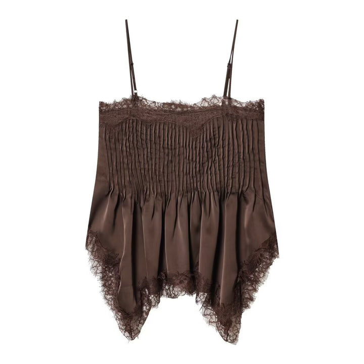 Dame blonde cami med elastisk detalj og flytende snitt Skjora