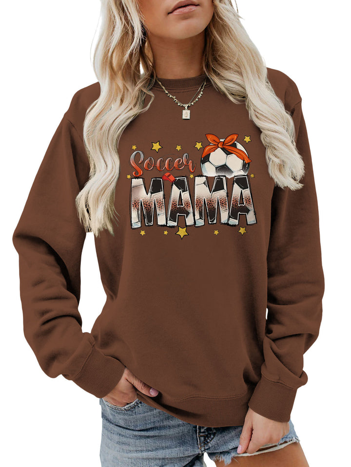 Dame sweatshirt med iøynefallende "Soccer Mama" trykk og komfortabel passform Skjora