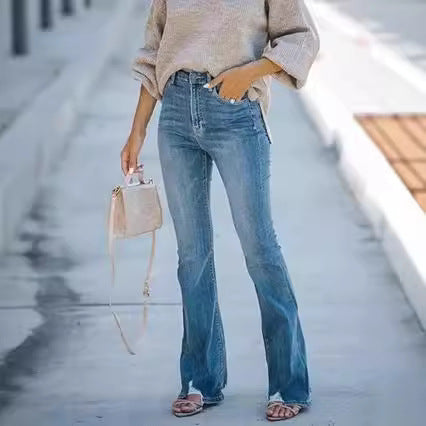 Dame tidløse jeans i moderne snitt med cropped bein Skjora