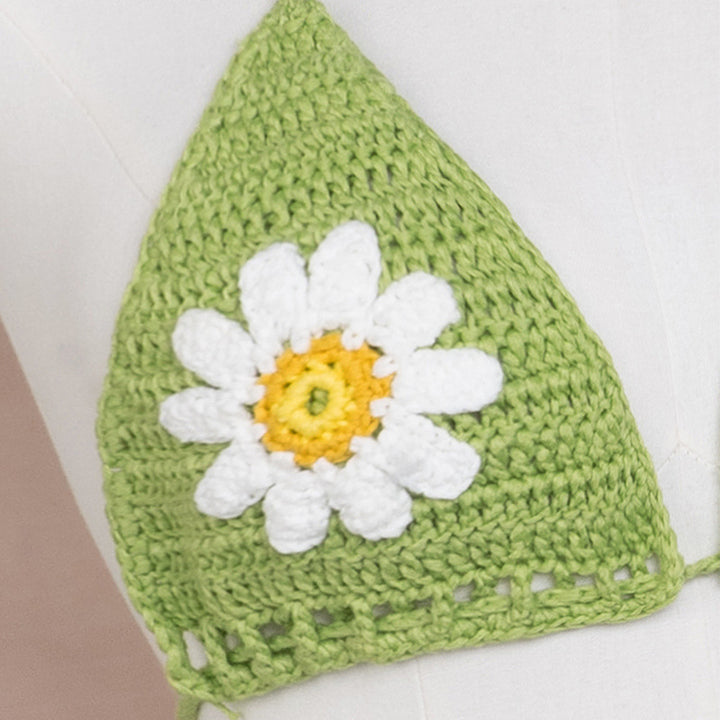 Damen Häkel-Bikini Oberteil mit floralen Motiven Skjora