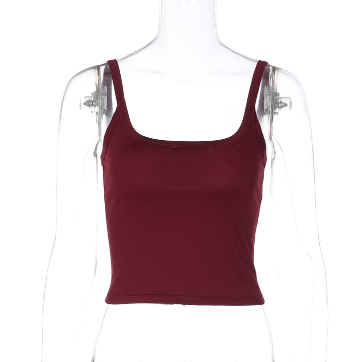 Dame tettsittende topp med justerbare spaghetti-stropper og elastisk stoff Skjora