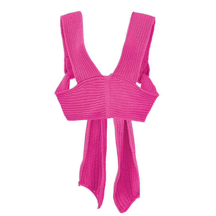 Damer strikket Crop-Top med raffinerte ryggdetaljer Skjora