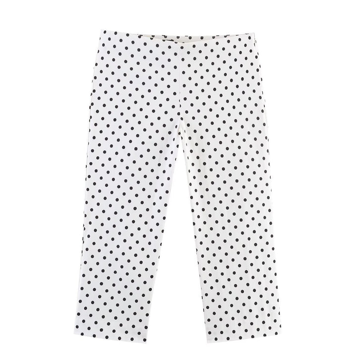 Dame leggings med moderne prikkedesign og elastisk linning Skjora