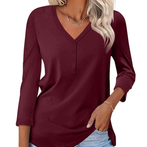 Women's Long Sleeve V-neck Shirt Skjora