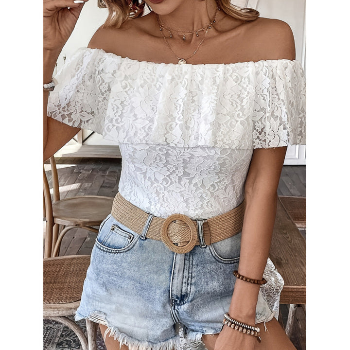 Dame Off-Shoulder Blonde Bluse Skjora