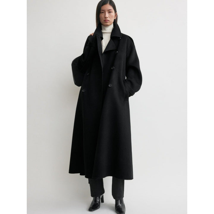 Damer elegant overlang ull trenchcoat Skjora