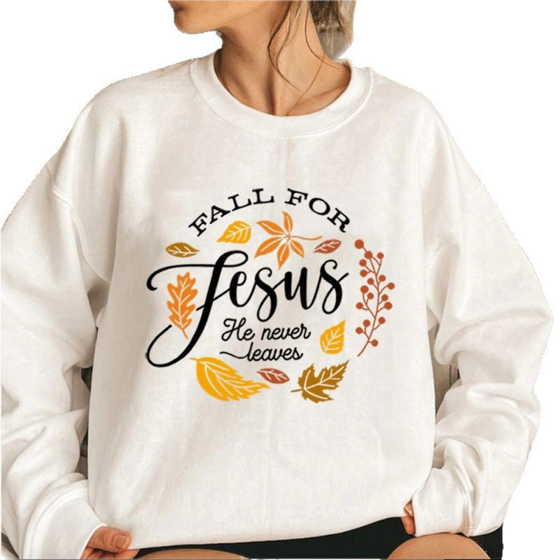 Kvinnesweatshirt med inspirerende botanisk høstdesign og behagelig myk innside Skjora