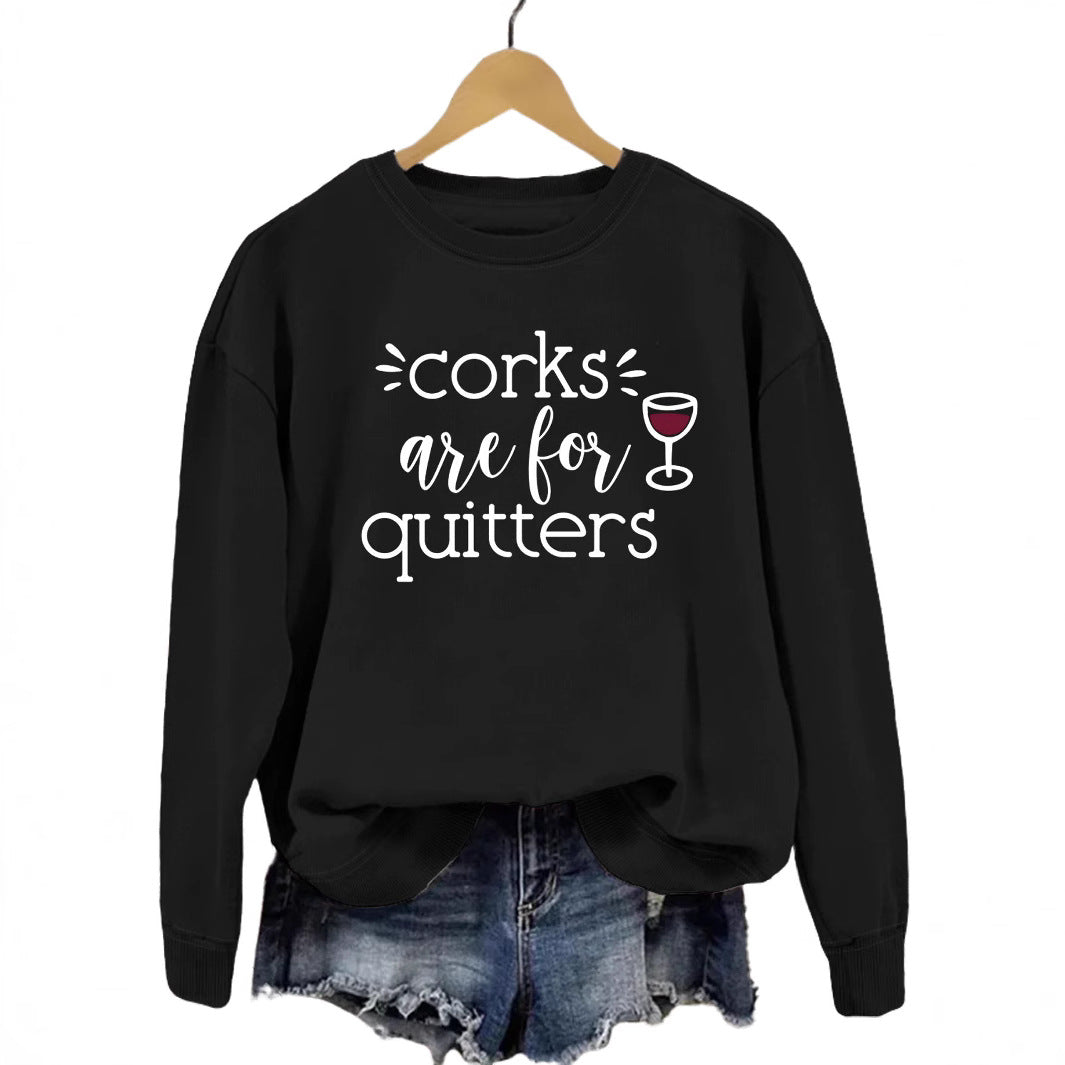 Dame sweatshirt med kreativt slogan og avslappet snitt Skjora
