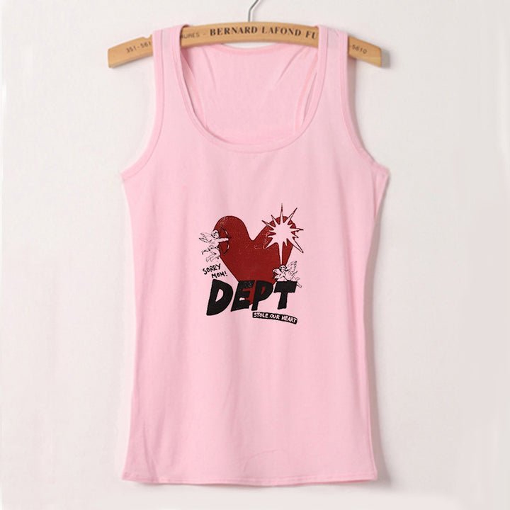 Dame ermeless Camisole med iøynefallende grafisk design Skjora