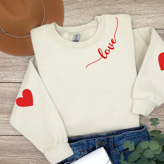 Dame sweatshirt med hjerte design og avslappet passform Skjora