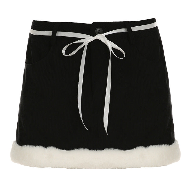 Dame cordshorts med varmende fleece-besetning Skjora