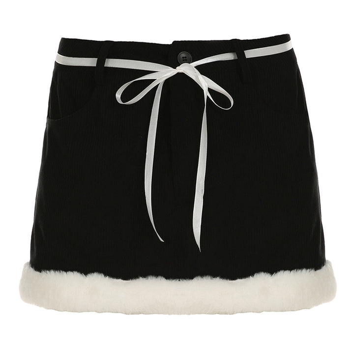 Dame cordshorts med varmende fleece-besetning Skjora
