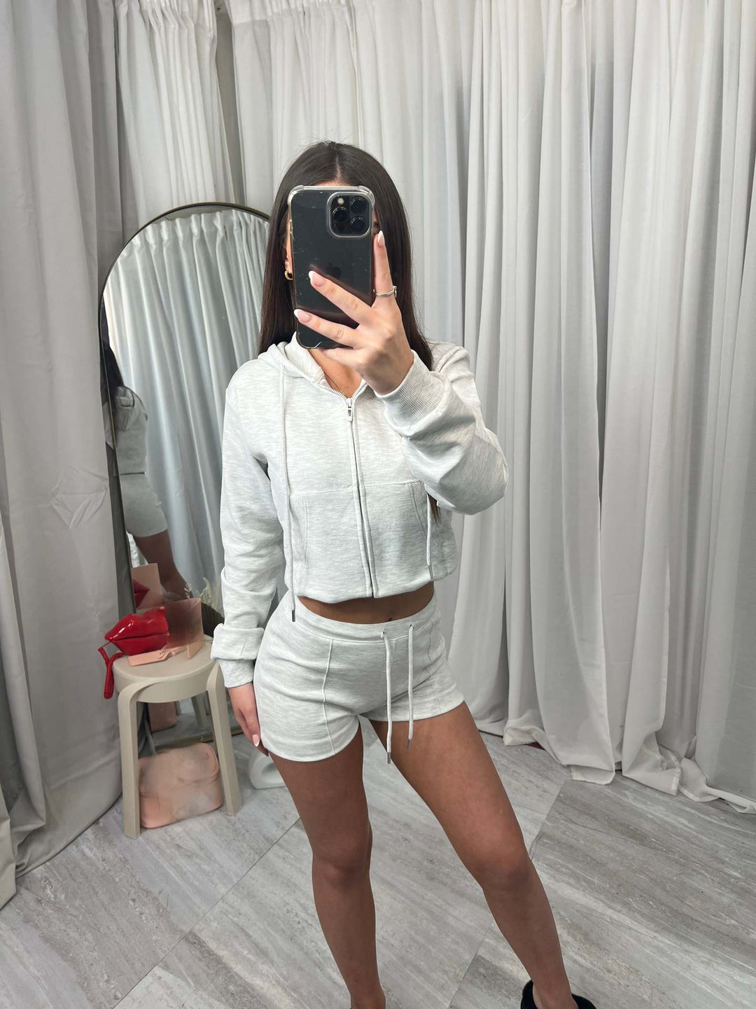 Damer sporty Crop-Top og shorts sett Skjora