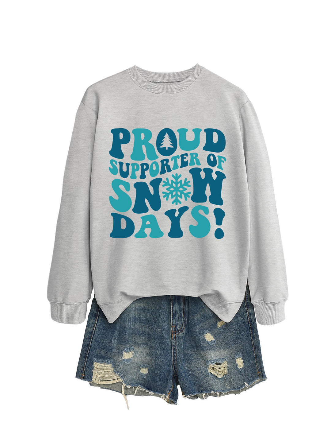Dame sweatshirt med kreativt trykk og avslappet snitt Skjora