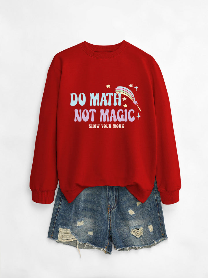 Dame avslappet sweatshirt med inspirerende matematikkmotiv Skjora