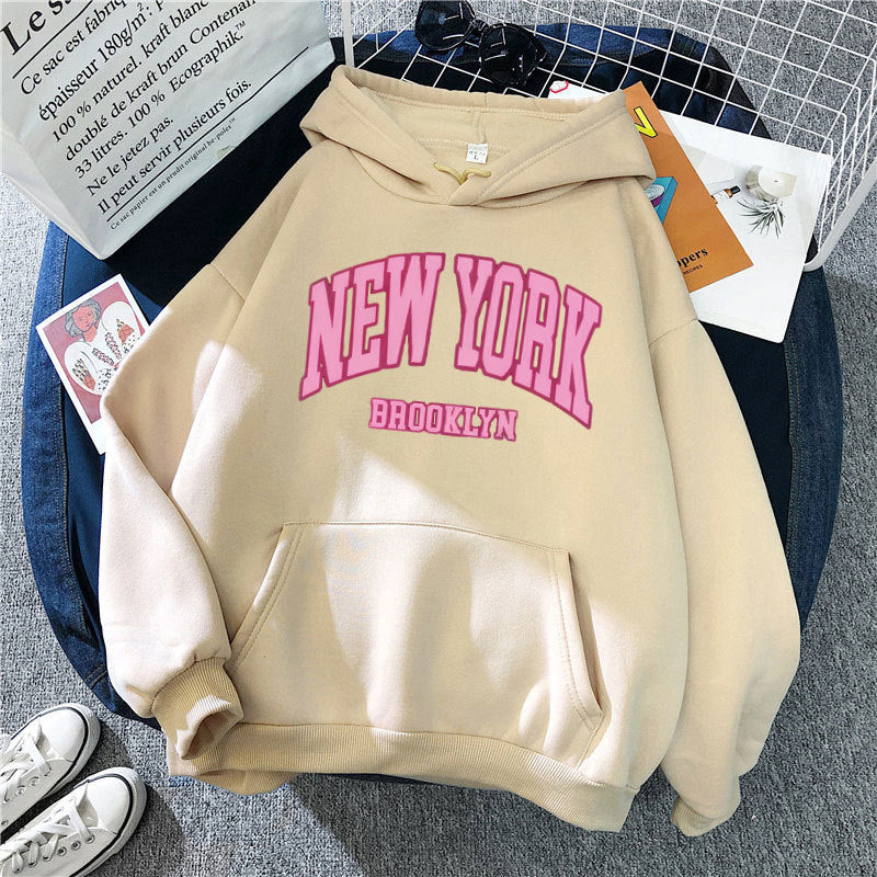 Damen Kapuzenpullover mit trendigem New York Brooklyn Druck Skjora