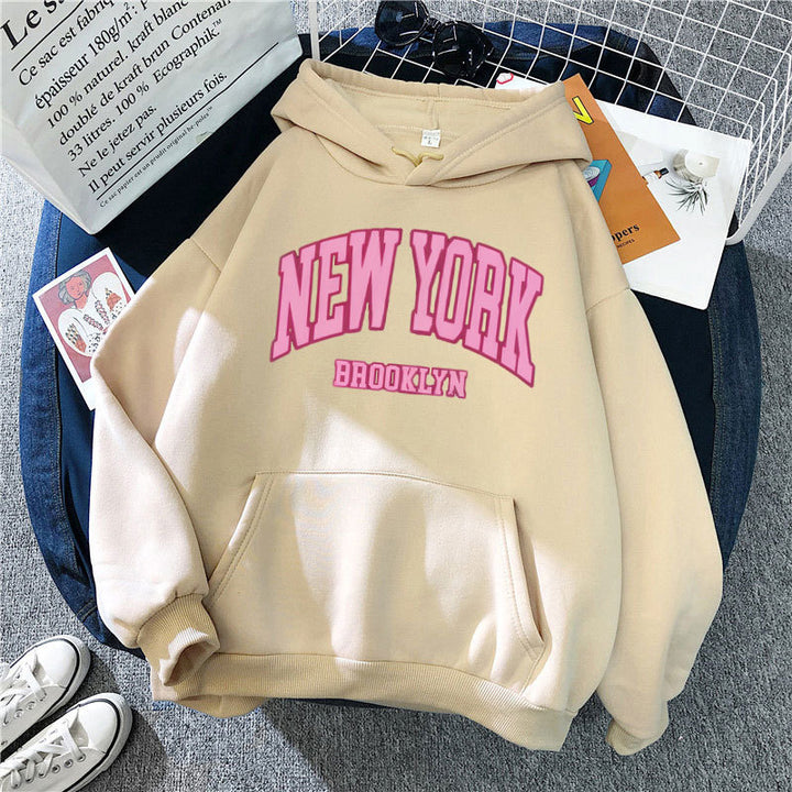 Damen Kapuzenpullover mit trendigem New York Brooklyn Druck Skjora
