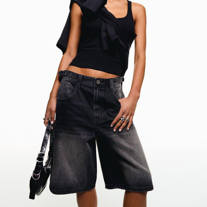 Dame Høyeskårne Denim-Shorts i moderne stil Skjora