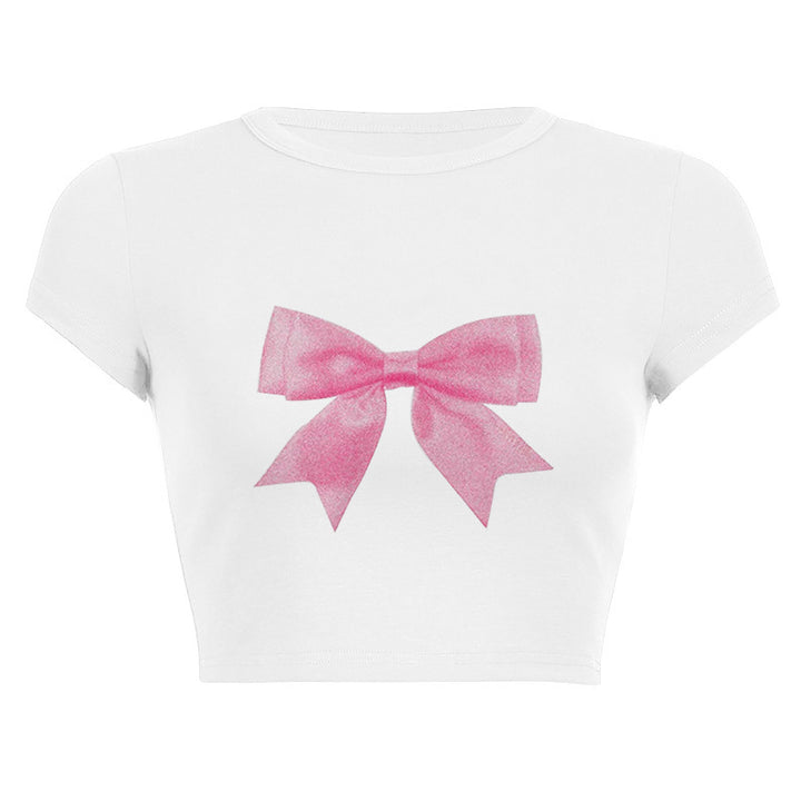 Dame ermeløs topp med lekent slipsmotiv Skjora
