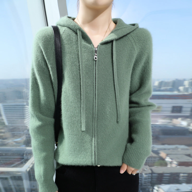 Kvinne Cozy Hoodie Jakke med Mykt Materiale og Glidelås Skjora