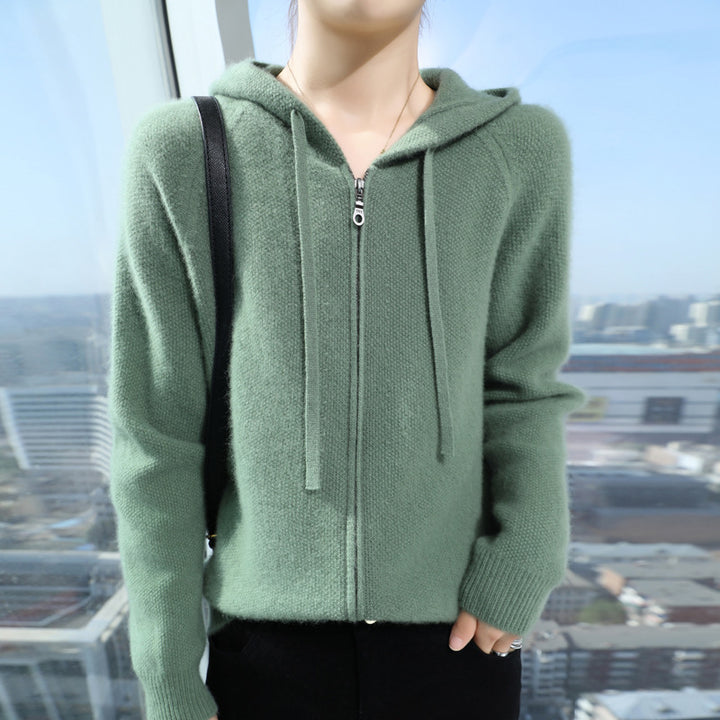 Kvinne Cozy Hoodie Jakke med Mykt Materiale og Glidelås Skjora