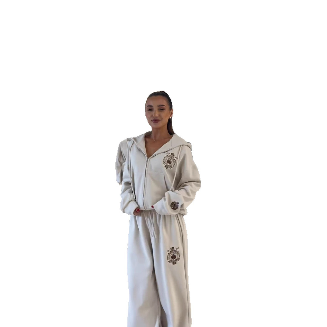 Kvinners Hip-Hop Fritidsdress med detaljelskende Logo Skjora