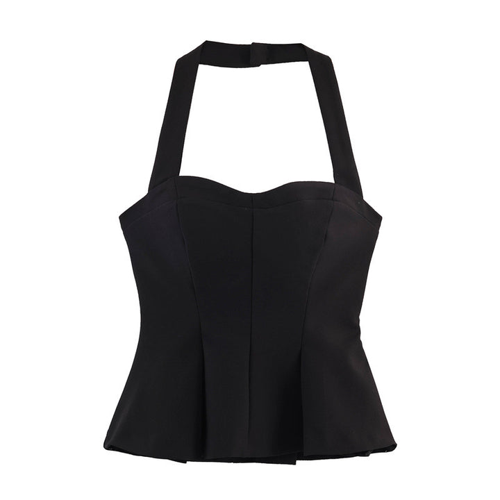 Damer Chic Haltertop med figursydd snitt og raffinert volang Skjora